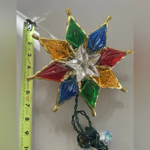 Kurt Adler 10-Light 8-Inch 8-Point Multi-Colored Star Treetop - Picture 8 of 10